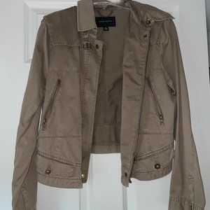 Banana Republic Ladies cotton bomber jacket olive green brown - EUC - XL